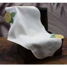 Nakışkonsept Ortanca Desenli Runner ve 6 Lı Kokteyl Peçete Takım