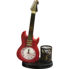 Basel Maison Dekoratif Gitar Şeklinde Alarmlı Masa Üstü Saat Kalemlik