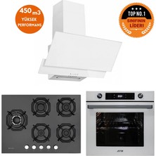 Eminçelik ve Afm Tech Markalı /wıp 5 Gözlü 1'wok Beyaz-Siyah Ankastre Set (22 385 Y+ FM7701+FM3301)