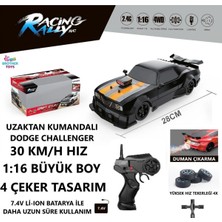 Brother Toys 30 Km/h Hız Duman Çıkaran Şarjlı Ford Mustang Dodge Challenger Drift Atan Uzaktan Kumandalı Oyuncak Araba 28 Cm.