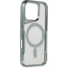   16 Pro Max Kılıf Boyi Magsafe Silikon Kapak - Kahverengi