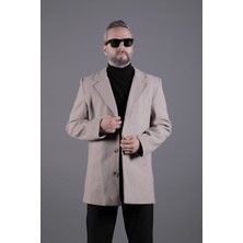 Ohepmoda Düğmeli Düz Erkek Kaşe Kaban