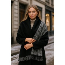 Yake Store  Kışlık Trend Siyah Ekose Desenli Atkı - Şıklık ve Sıcaklık Için Tasarlandı SAL1212 - 7