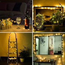 Narnuga Peri LED Işık 10 Metre (Sarı) Pilli Aydınlatma Şerit LED Saçak Spot Süsleme (4887)