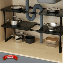 Octopus Bazaar Ayarlanabilir  Genişletebilir Modüler Çift Katlı Dolap İçi Düzenleyici Raf | Çok Amaçlı Raf Plastik