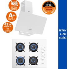 Ferre ve Afm Tech Markalı Fethy A-08 Sessiz 2'li  Beyaz Cam Ankastre Set ( D087-SA + FM2201 )