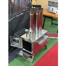 Çadır Dünyası Profesyonel Kamp Sobası - Katlanır Ayaklı - Boru ve Taşıma Çantası Dahil