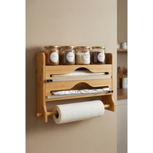 Digithome Bambu Baharat Standlı Streç Alüminyum Folyo Kesici Kağıt Havluluk Seti – E/2 C1-1-289