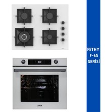Ferre ve Afm Tech Marka/fethy F-65 Turbolu Dijital 2'li Beyaz  Ankastre Set (SC406-WFA Wok + FM7701)