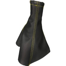 Cyphon Citroen C4 Sedan 2007-2010  Uyumlu Vites Körüğü Siyah Deri Sarı Dikiş