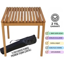 Alvin Spor Ahşap Katlanır Rulo Kamp Masası Piknik Masası Kolay Taşınabilir Kayın Ağacı