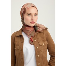 Schaless Mercan Bahçesi - Bordo - Efilia Desenli Eşarp - 90X90 cm