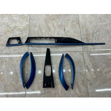 Melih Bmw 3 Serisi F30 Mavi Iç Trim Seti Kapı Kolları Göğüs ve Orta Konsol Setidir