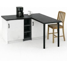 T Designo Sara L Mutfak Adası - 2 Kapaklı - Çok Amaçlı Dolap - Alt Modül - Kiler - 130 cm