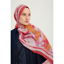 Schaless Özgür Fırçalar - Nar Çiçeği - Vierra Desenli Viskon Şal - 70X190 cm