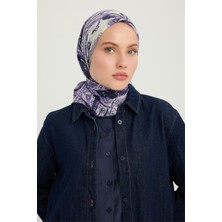 Schaless Kozmik Paisley - Mor - Efilia Desenli Eşarp - 90X90 cm