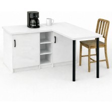 T Designo Sara L Mutfak Adası - 2 Kapaklı - Çok Amaçlı Dolap - Alt Modül - Kiler - 130 cm