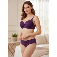 Eta Dantelli Push Up Sütyen & Külot Takım – 4 Renk Alternatifli Iç Giyim