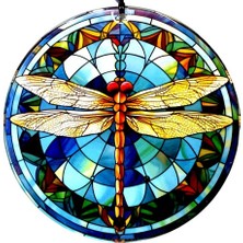 Nexgen Yusufçuk Kuşlu 23 Santimetre Çapında Füzyon Cam Duvar Süsü MCHD-RSETT34