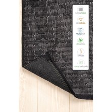 Cotto Home Rothi Pamuklu Kaymaz Taban Antrasit Banyo Paspası 60X100 Yıkanabilir Modern Şönil