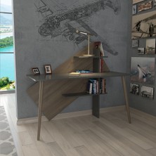 Lagomood Rüzgar Çalışma Masası Antrasit - Ceviz