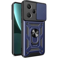 SiHako Redmi Note 13 Kılıf Pars Lens Yüzüklü Silikon - Lacivert