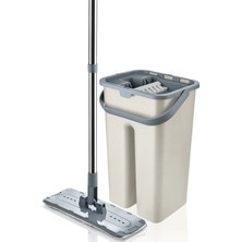 Gampus Ev Tipi Düz Mop Seti Temizlik Aracı Mop Kova Portatif Tasarım Yer Kaplamaz Yapı