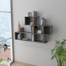 Lagomood Enky Duvar Raf Antrasit & Ceviz