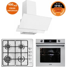 Eminçelik ve Afm Tech Markalı / Inoxbu Turbolu Dijital  Beyaz Ankastre Set (31 220 +FM7701+FM3301)