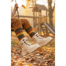 Walkway 24035 F Bej Polarlı Kaymaz Taban Unisex Çocuk Bot