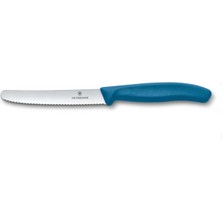 Victorinox Swiss Classic 11CM Tırtıklı Domates Bıçağı, Mavi 6.7832.C1