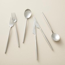 Storemax Elina 18 Parça Tatlı Çatal Kaşık Bıçak Seti Yarı Mat Gümüş