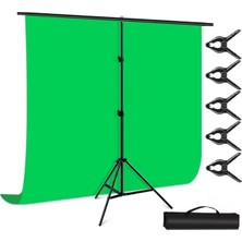 Ada Greenbox 2x3 M Chromakey, Green Screen ,greenbox Yeşil Fon Kiti T Braket Standı + 5 Adet Mandal