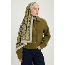 Schaless Süvarinin Arması - Hardal - Vierra Desenli Viskon Şal - 70X190 cm