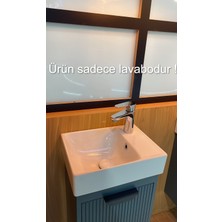 Turkuaz Seramik Cerastyle Dolap Uyumlu & Tezgah Üstü Sharp Lavabo 40X30 044200