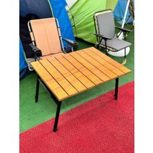 Çadır Dünyası Gürgen Ahşap Kamp Masası - 60x90 cm - Ayarlanabilir Ayaklı