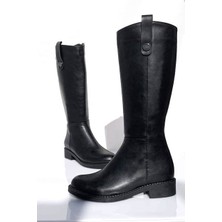 Kindep Aybek Fermuarlı Kaymaz Taban Günük Kadın Bot Siyah