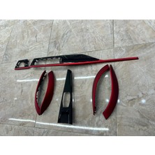 Melih Bmw 3 Serisi F30 Kırmızı Iç Trim Seti Kapı Kolları Göğüs ve Orta Konsol Setidir