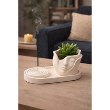 Akanart Dekoratif Soyut Yüz Tütsülük Üçlü Set – Tütsü Hediyeli