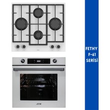Ferre ve Afm Tech Markalı /fethy F-61 Turbolu Dijital 2'li Beyaz Ankastre Set ( LN386 + FM7701)