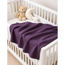 Organickid Cosy Bebek Mor Kalın Triko Battaniye 90X100