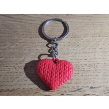 Sora Design Örgü Dokulu Kalp Figürlü Dekoratif Anahtarlık Çanta Anahtarı Aksesuar