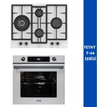 Ferre ve Afm Tech Marka/fethy F-64 Turbolu Dijital 2'li Beyaz Ankastre Set (ED076-WFA Wok + FM7701)