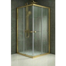 Durul Duşakabin Kare Altın Karomat Desen Yükseklik 180CM