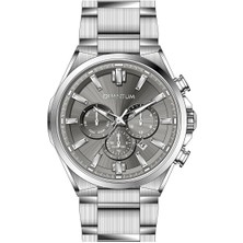 Quantum Erkek Kol Saati 44 mm Gümüş Kordon Paslanmaz Çelik Kasa Gümüş Kadran Su Geçirmez 10 Atm