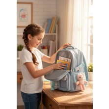 Relaxion 2174-1450 Ithal Kore Tarzı Unisex Çocuk Ilkokul Sırt Çantası - NKT02174-MAVI-TEKEBAT