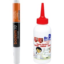 Badem10 (2'li Set) Fayans Beyaz Derz Boyama Boyası Kalemi + Fayans Arası Derz Dolgusu Yenileme