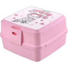 Eco Lounge Kendiliğinden Kaşık Çatallı Beslenme Kutusu 4 Bölmeli Çocuk Beslenme Kabı Saklama Kutusu