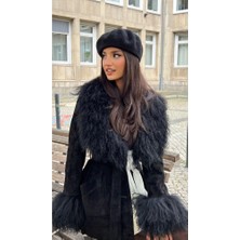 Yake Store  Siyah Fransız Keçe Ressam Bere Şapka BERE1101 - Siyah