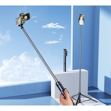 CoverZone H18 Pro | 170CM Profesyonel Otomatik Açılan Tripod Kumandalı Selfie Çubuğu, Ultra Geniş Açı Uyumlu, Titreşim Azaltıcı Denge Saplı, 1/4 Vida Girişli Vlog Canlı Yayın Seyahat Tripodu 430GR